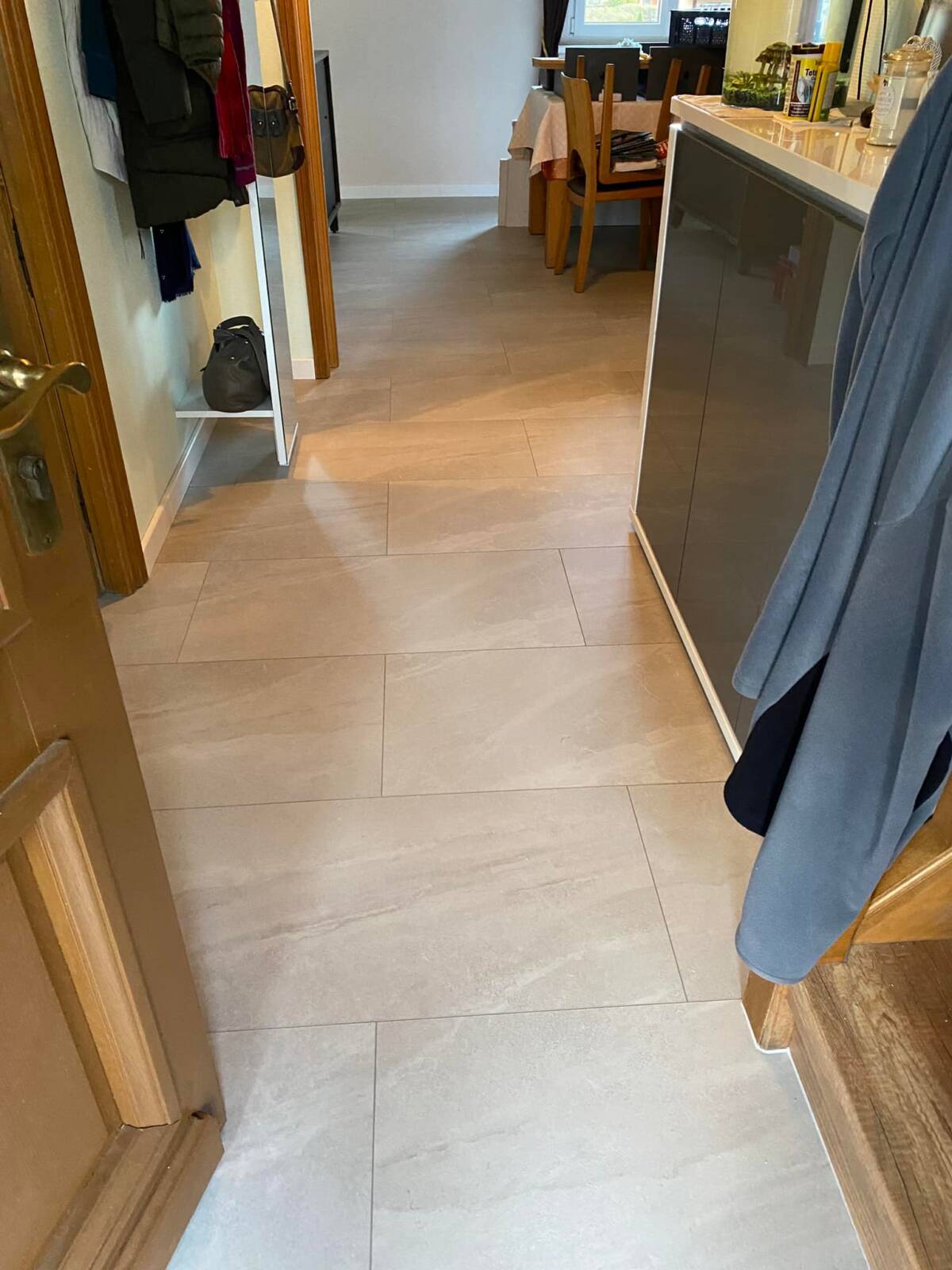 Sols, murs, parois de douche, caissons WC suspendus, salles de bains. Saint-Louis 1