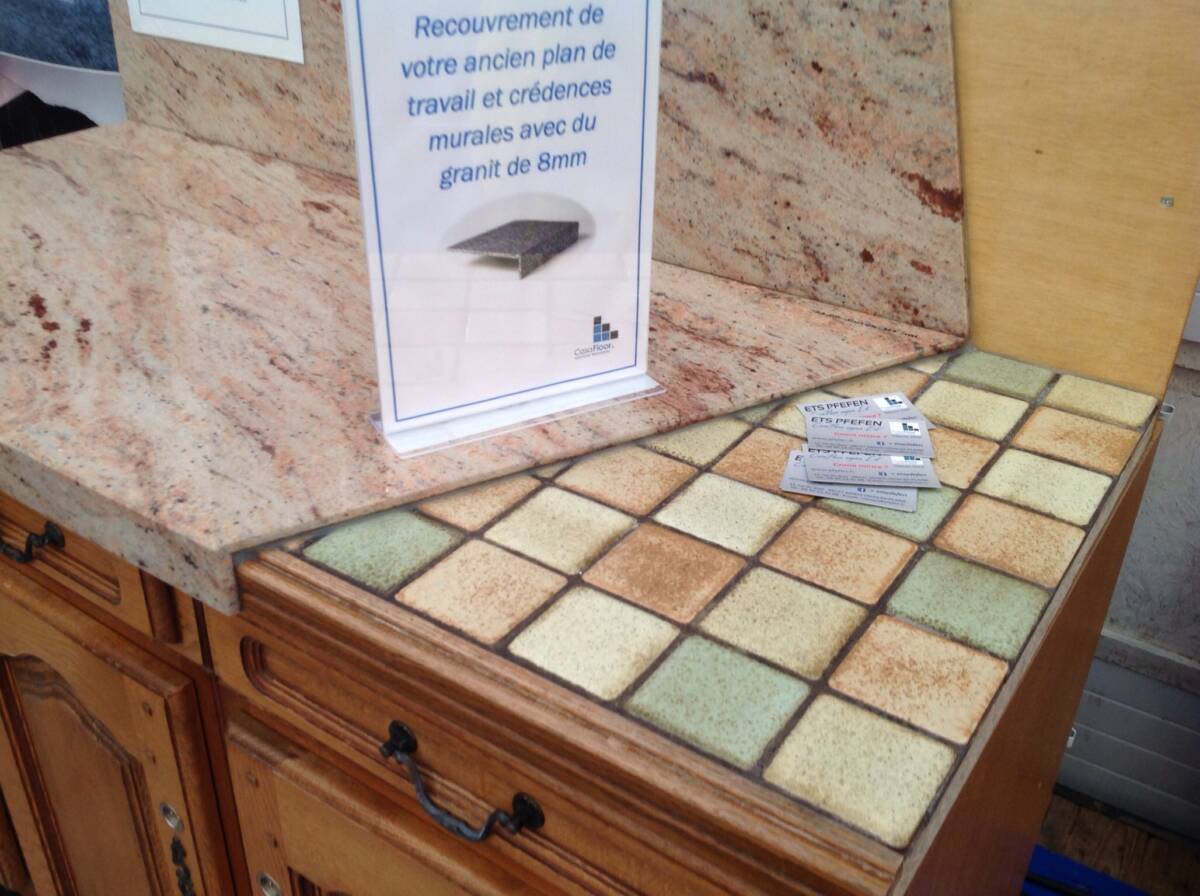 Recouvrement de plans de travail et crédence en granit ou céramique épaisseur 8mm CasaFloor by PFEFEN Saint-Dié-des-Vosges 0